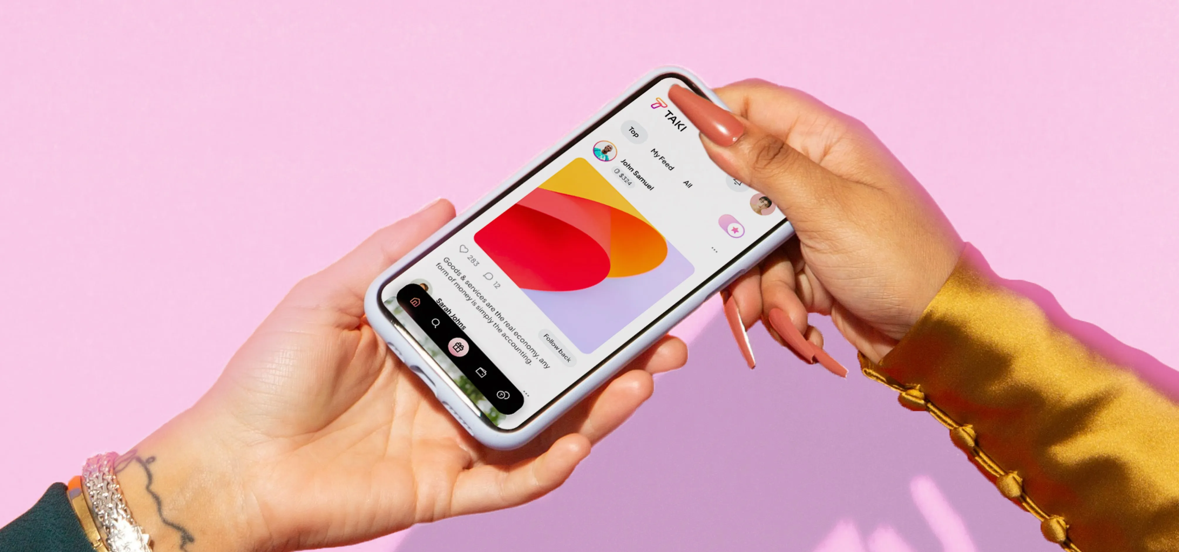 Hands with phone
